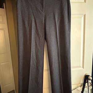 LOFT Gray Houndstooth Wide-Leg Dress Pants size 14